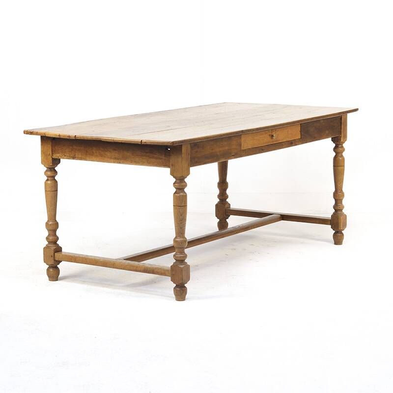 Table à manger en chêne antique de ferme française rustique