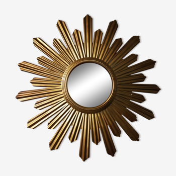 Miroir soleil sorcière doré 90cm