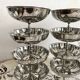 Vintage stainless steel cups on foot