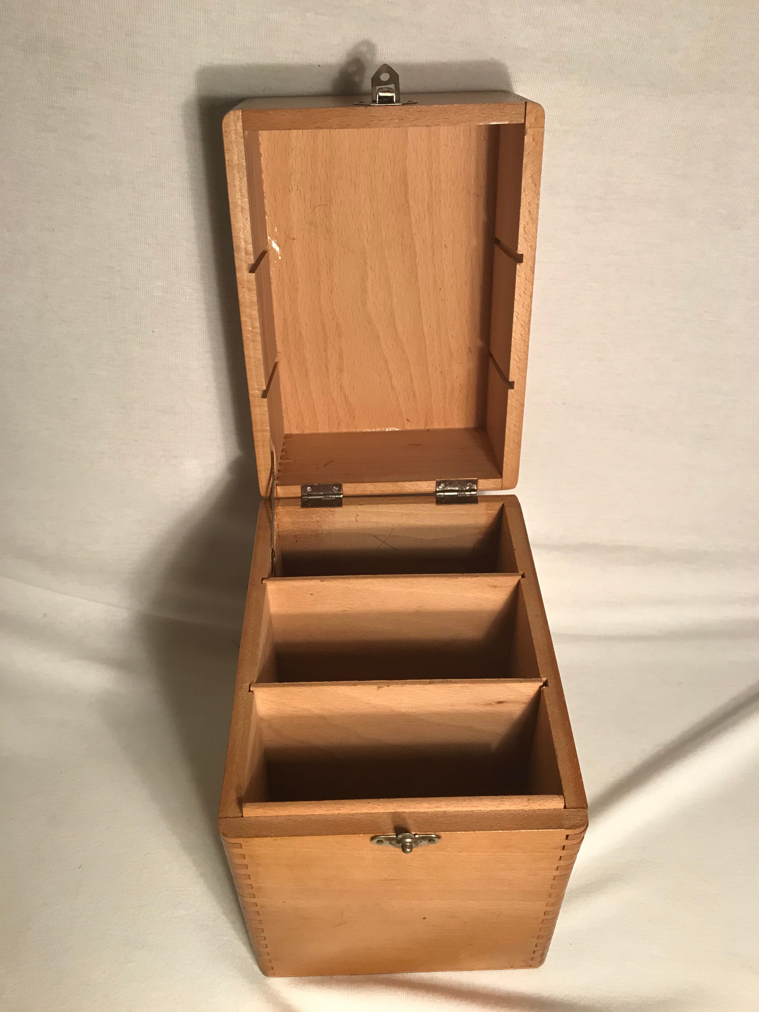 Wooden old organizer of vintage sheets