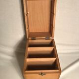Wooden old organizer of vintage sheets