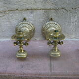 Pair of pendulum candle holders