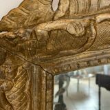 Miroir Louis XV en bois sculpté doré Trumeau de cheminée XIX siècle 80x56cm