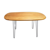 Table haute ou bureau teck et métal scandinave