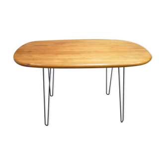 Table haute ou bureau teck et métal scandinave