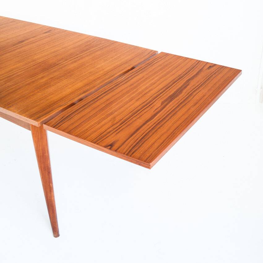 Dining table with two teak extensions. Scandinavian style. Vintage. France 1960s.