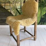 Unique Hungarian Artisanal Oak and Leather Chair