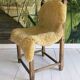 Chaise artisanale hongroise unique en chêne et cuir