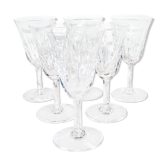 Saint-louis series of 6 crystal water glasses cut cerdagne vintage 16.4cm