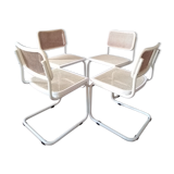 White Cesca B32 Marcel Breuer chairs 1970