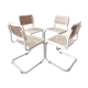 White Cesca B32 Marcel Breuer chairs 1970