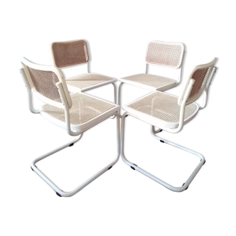 White Cesca B32 Marcel Breuer chairs 1970