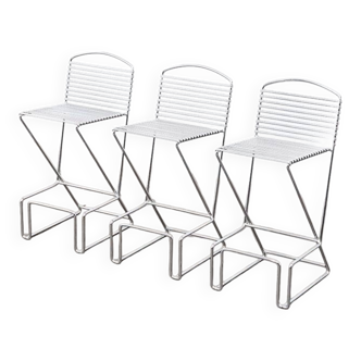 Ensemble de 3 tabourets de bar Till Behrens pour Schublach Allemagne 1980