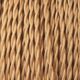 Wood and plaster lamp, new 2M cable, raffia lampshade