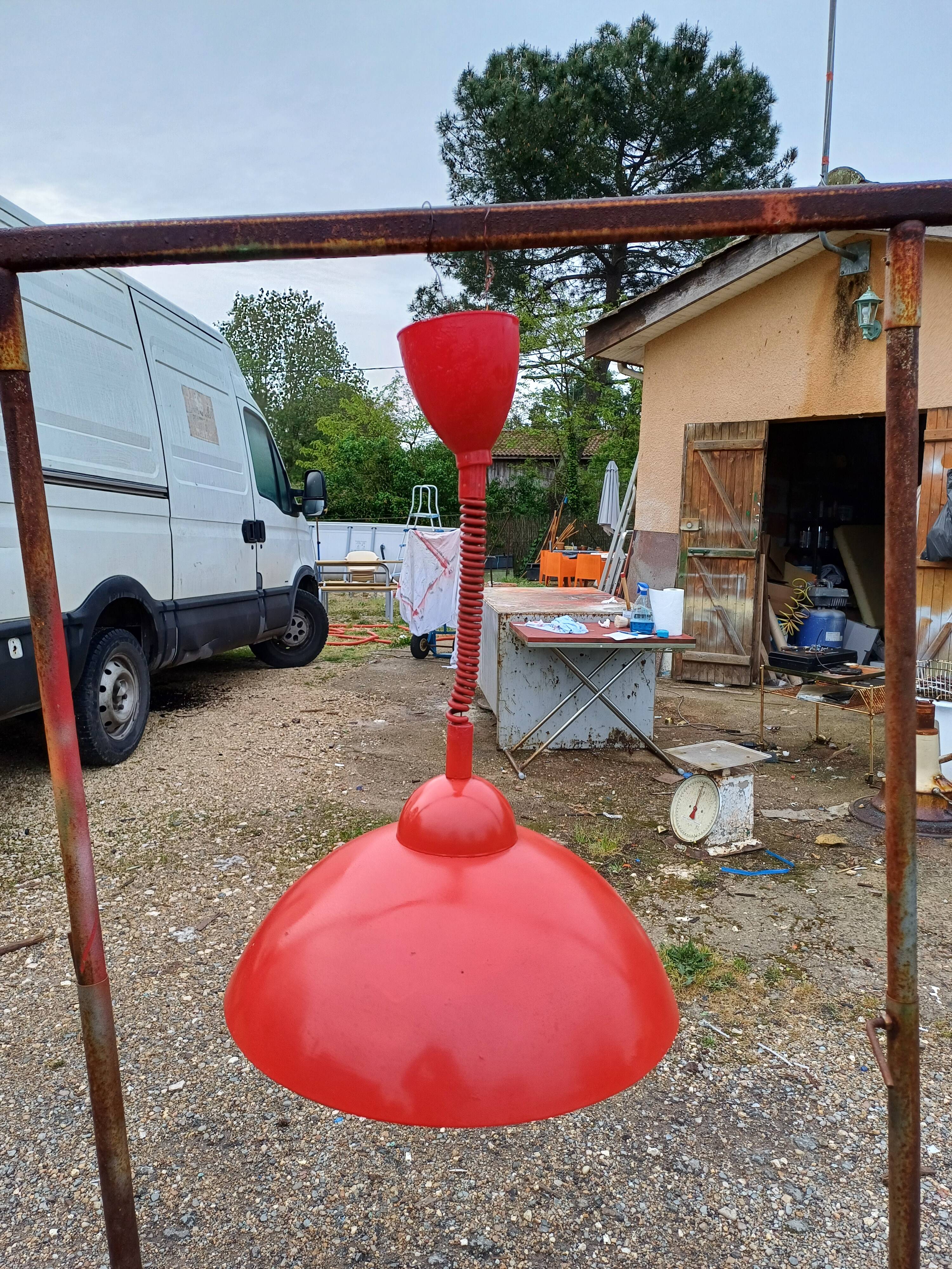 Vintage Red Tole Suspension