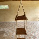 Bamboo and macrame plant holder