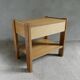 Simat France solid elm bedside table, 1980s