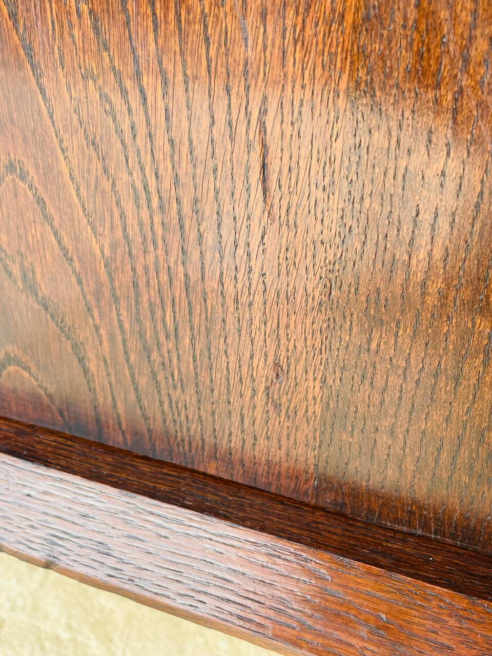 Large vintage chest of drawers with four drawers and one door in oak, circa 1960s