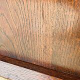 Large vintage chest of drawers with four drawers and one door in oak, circa 1960s