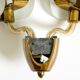 Beautiful large Mid Century Modern wall lamp made of brass and glass