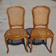 Paire de chaises en bois et cannage style Louis XV