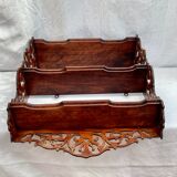 Old wall shelf in worked wood dimension: height -67cm- width --55cm-