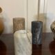 Series of 3 vintage marble candle holders