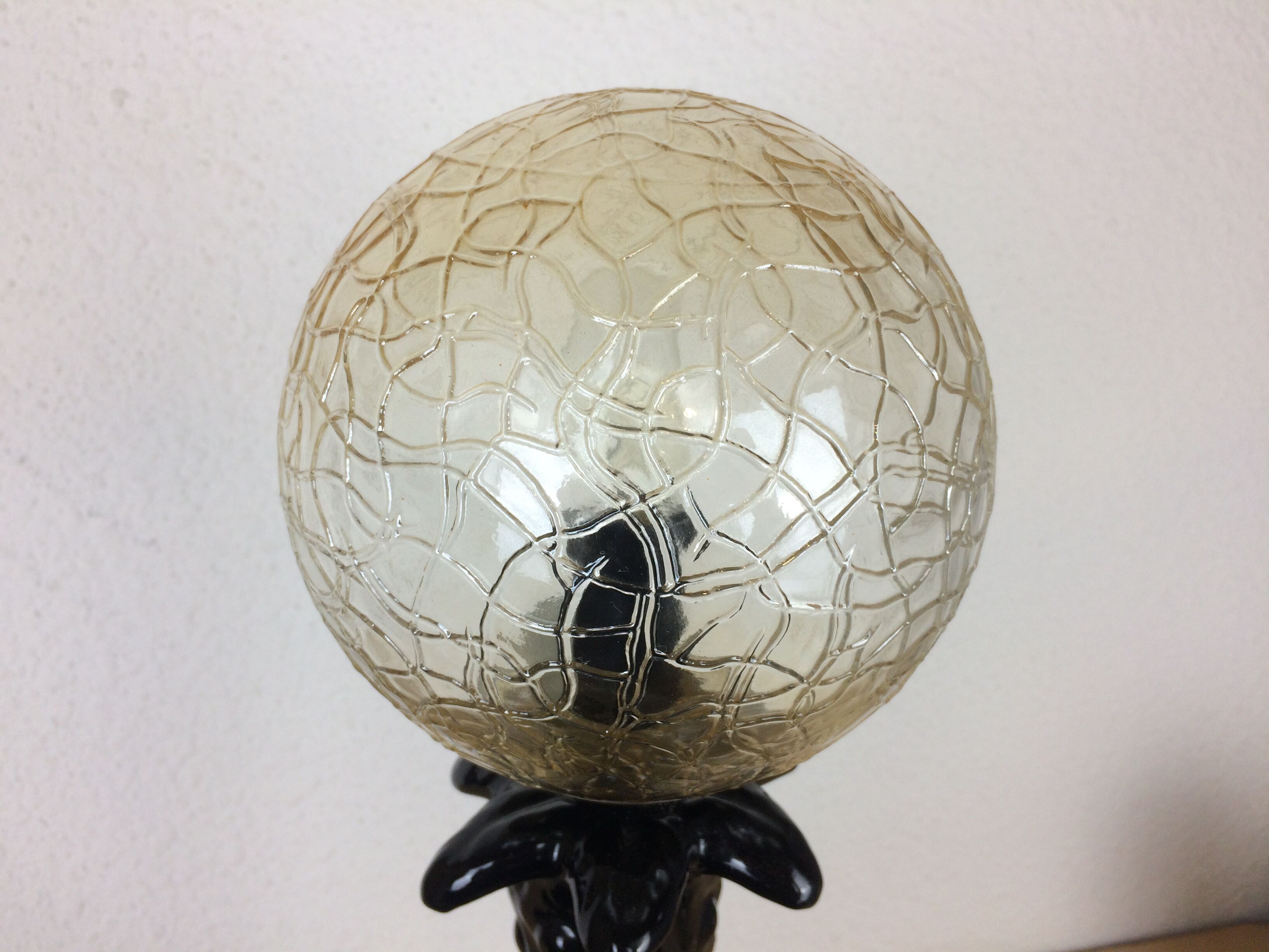 Elephant lamp and palm tree in black resin