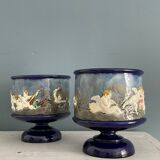 Two Thomas Sergent planters in Palissy majolica