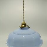 Blue opaline hanging lamp
