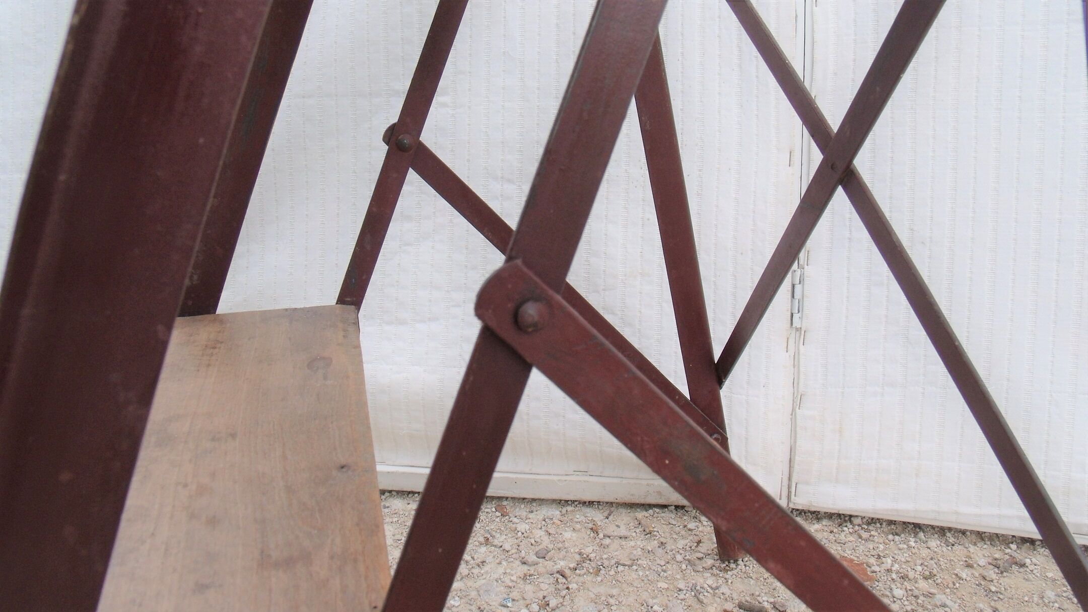 Former stool wood and metal vintage