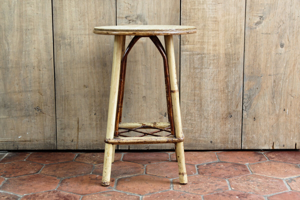 Vintage rattan stool