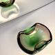 Ashtray / trinket dish in green and pink attributed to Murano 1950/60.