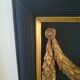 Trumeau louis XVI style mirror in black and gold stucco