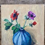 Oil on cardboard Bouquet of flowers