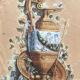Watercolor XIXth Fountain at Antique Signed H. Lozé