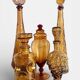 Ensemble de carafes en verre ambre Empoli par Wayne Husted, fait à la main en Italie.