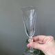 2 antique blown glass champagne flutes, tulip shape.