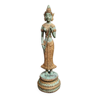 Ancienne sculpture bronze divinité Apsara inde XXe Statue déesse hindoue