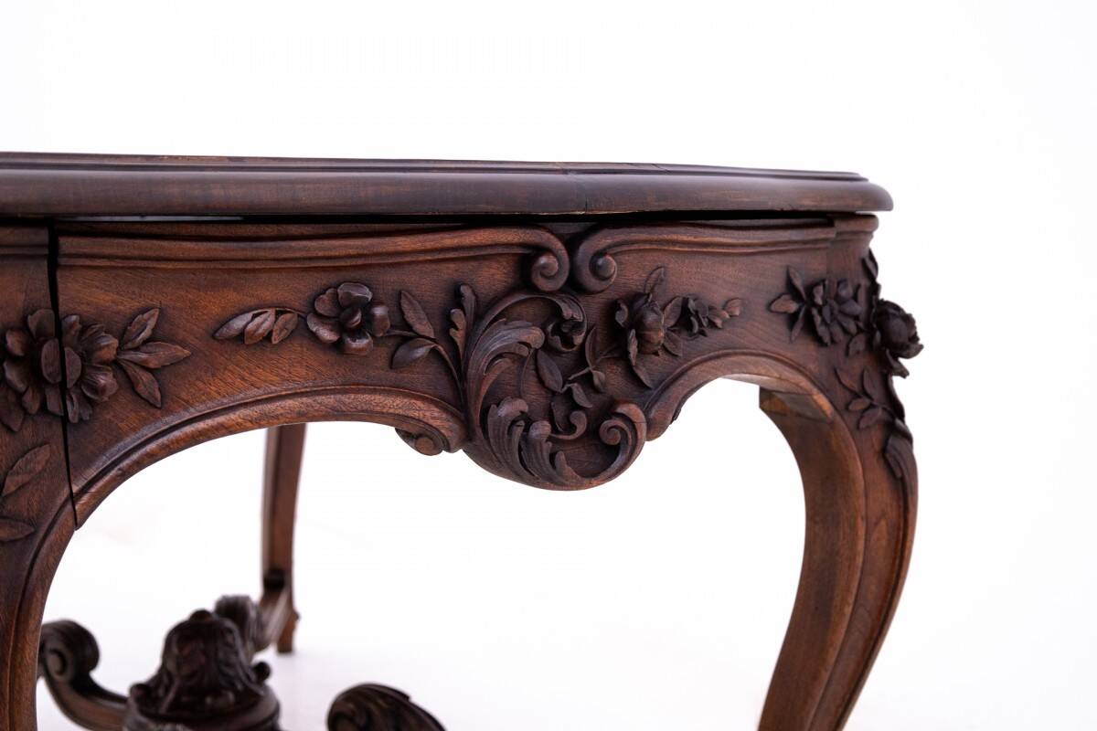 Richly carved table - coffee table, France, late 19th century.