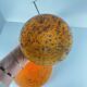 Orange speckled glass mushroom lamp, Massive, Belgium 1970.