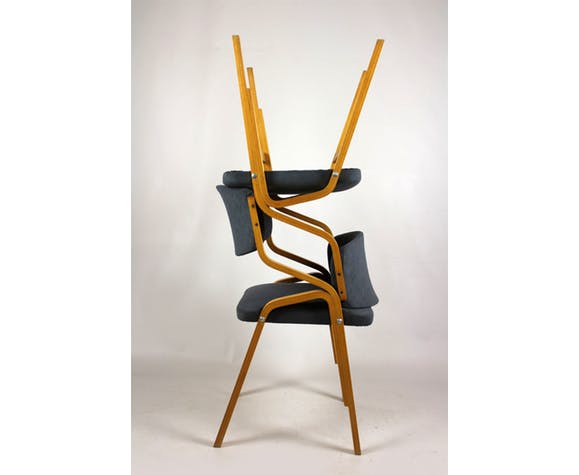 Czech Bent Plywood Chairs from Holesov, 1970 s, Set of 4