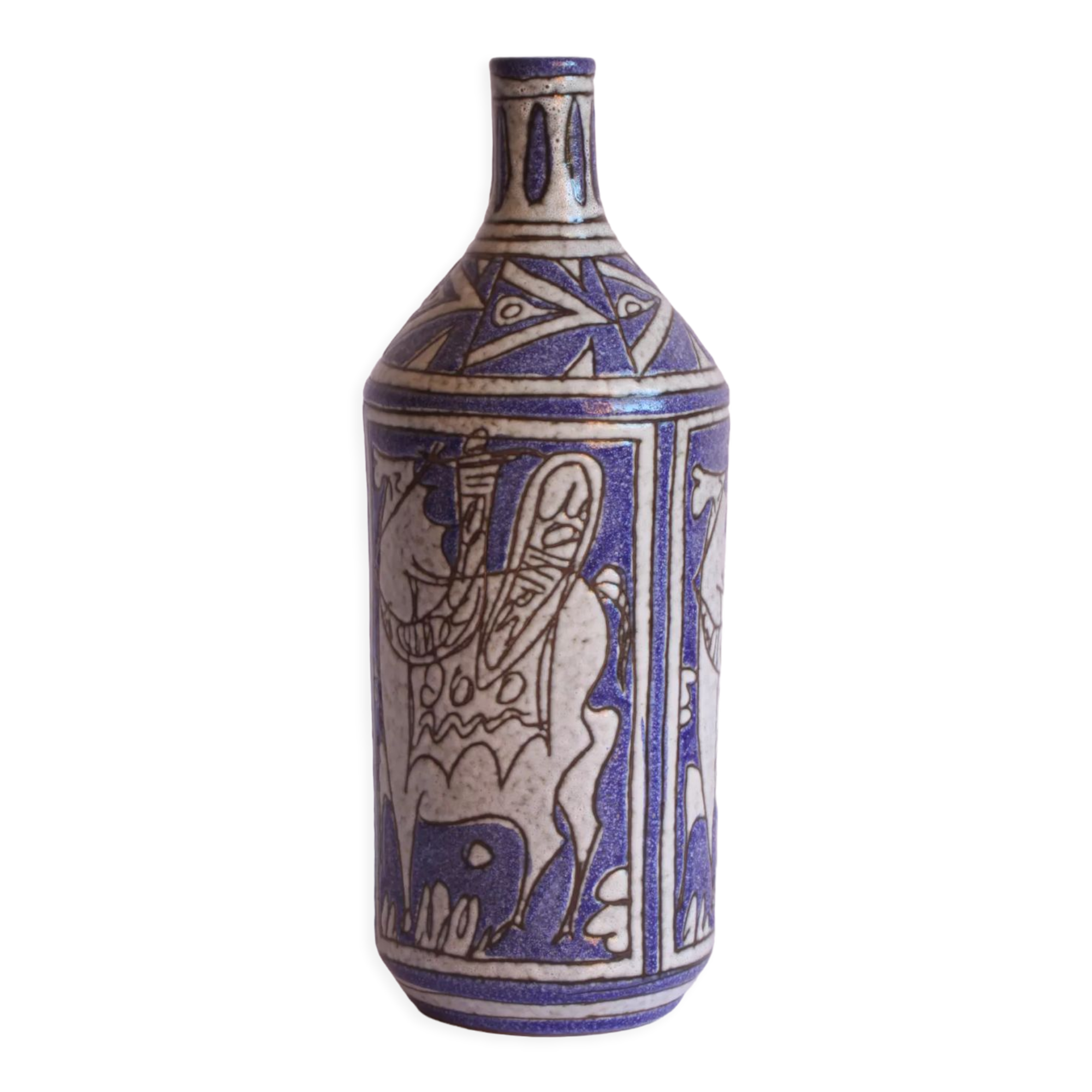 Abstract Sgraffito Bottle by Fratelli Fanciullacci, Italy, 1950s