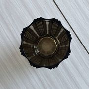 Élégant vase en verre épais fumé