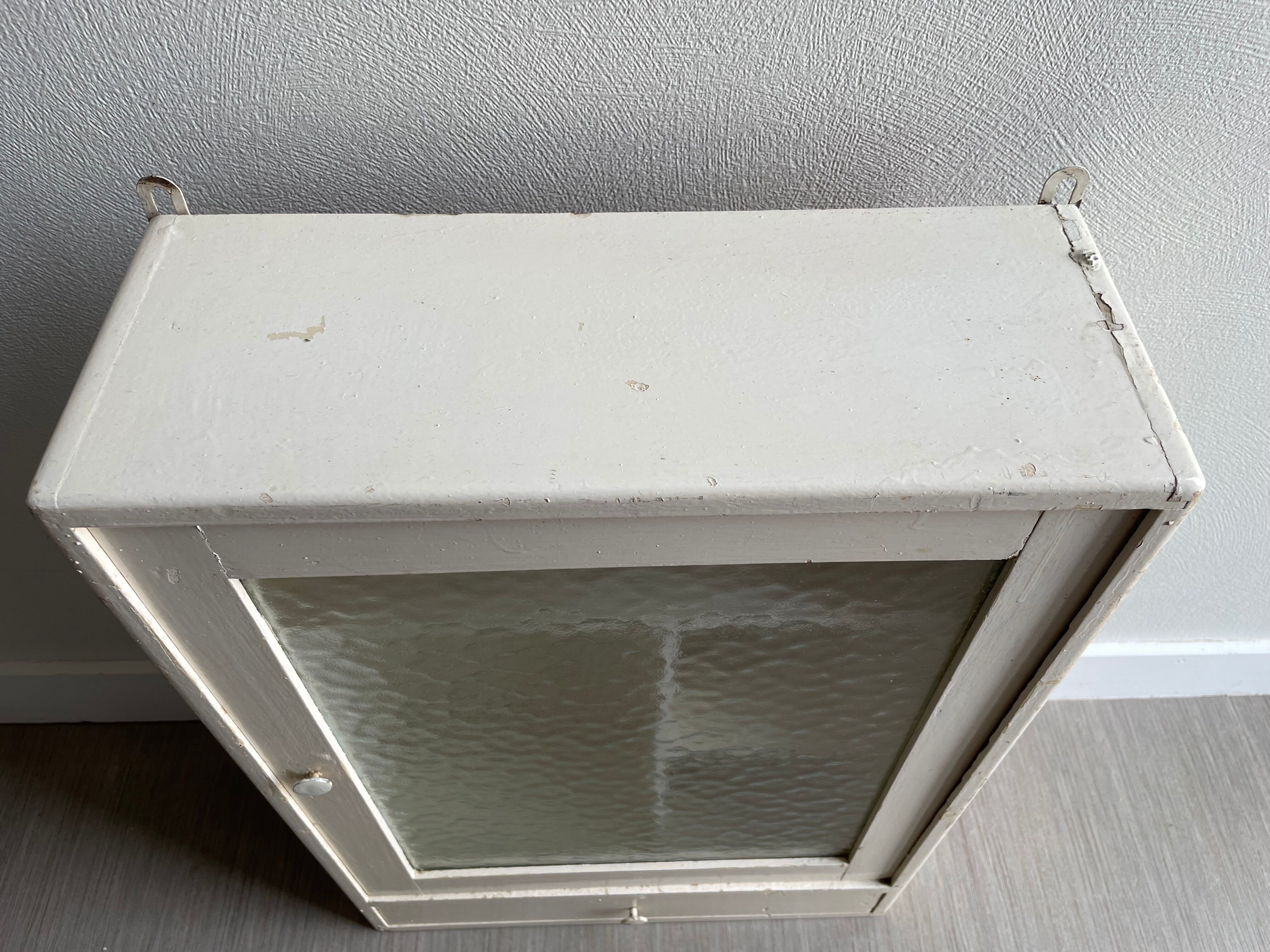 Bathroom cabinet pharmacy patinated wood