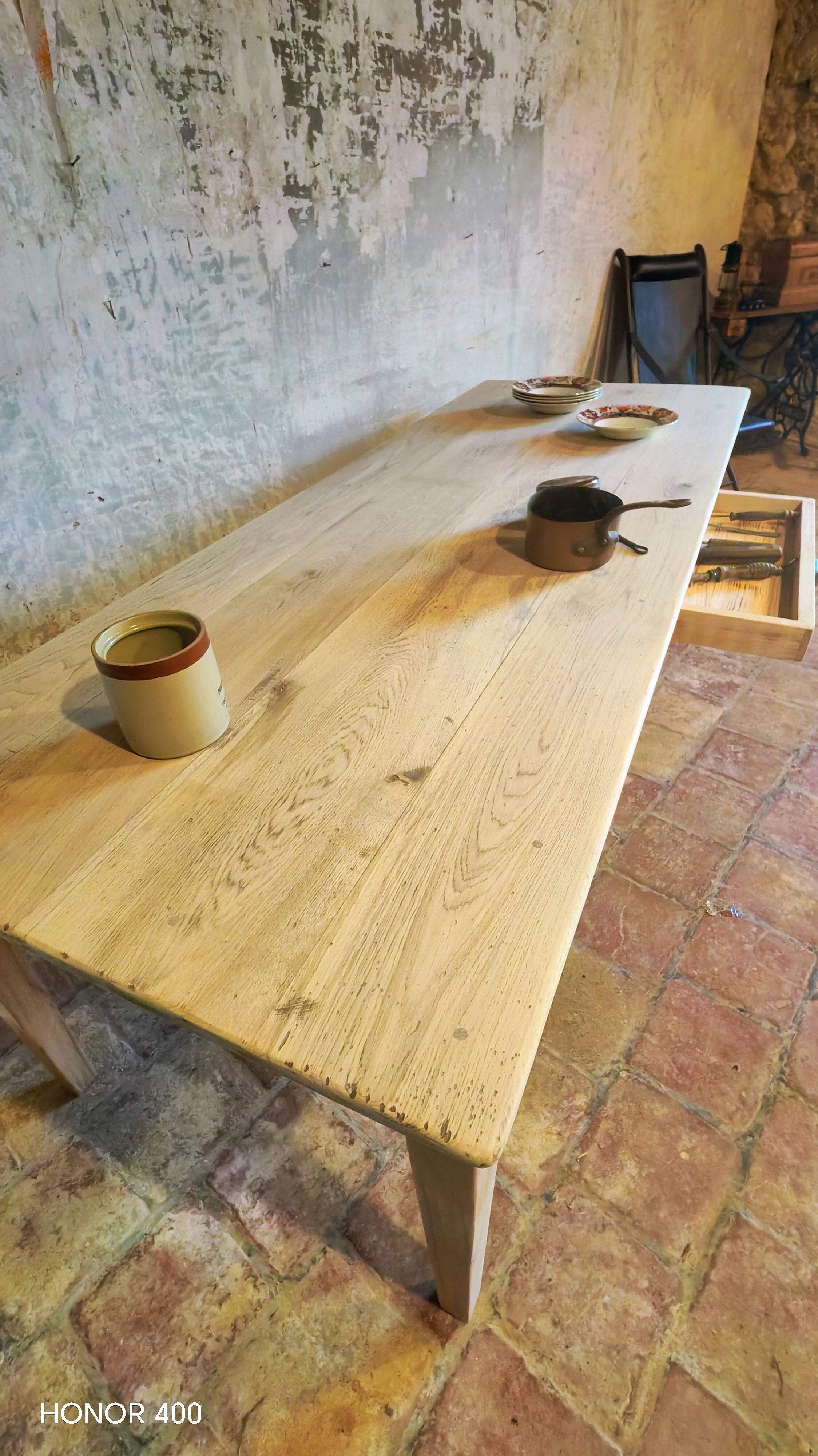 Table de ferme en chêne massif 239x89