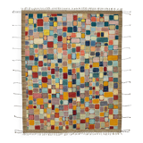 Hand-Knotted Turkish Contemporary 254 cm x 313 cm Multicolor Wool Carpet