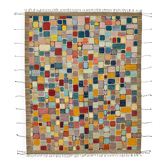 Tapis turc contemporain en laine multicolore noué à la main, 254 cm x 313 cm