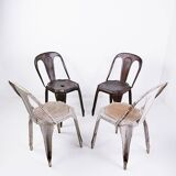 4 chaises en métal par Fibrocit, Belgique 1950