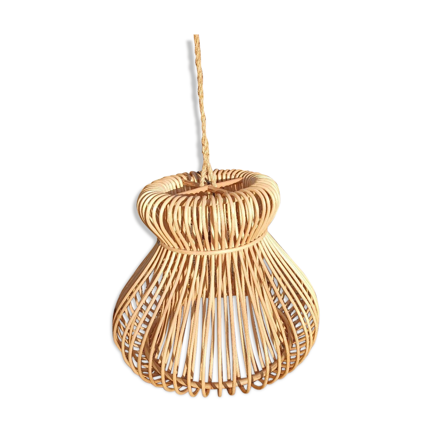 Natural rattan pendant light